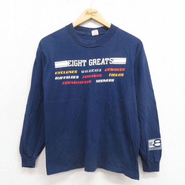 【50%OFF】80s 長袖Tシャツ EIGHT ネイビー M | 古着