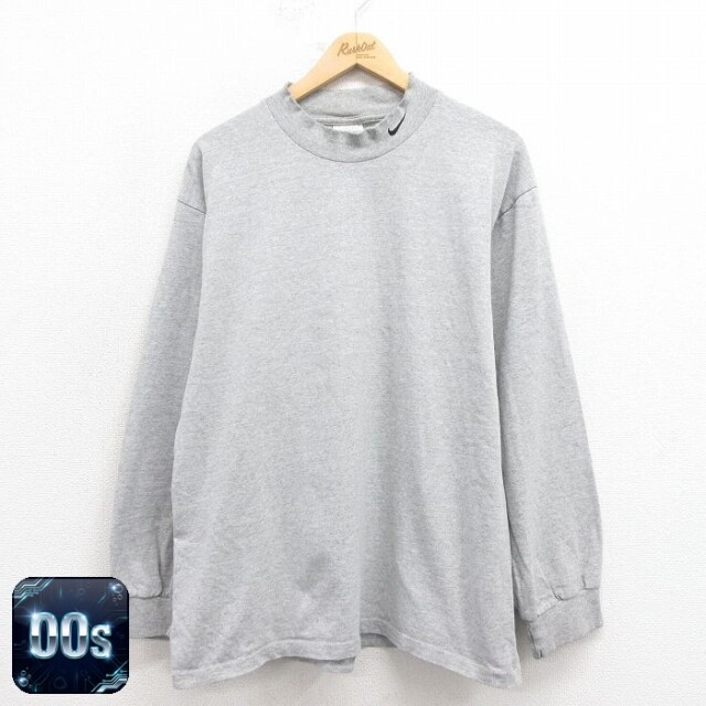ナイキ 00s 長袖Tシャツ ワンポイントロゴ グレー L | 古着