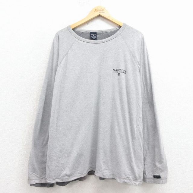 【50%OFF】ノーティカ ラグランTシャツ ワンポイントロゴ グレー XL | 古着