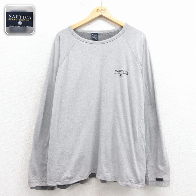 ノーティカ ラグランTシャツ ワンポイントロゴ グレー XL | 古着