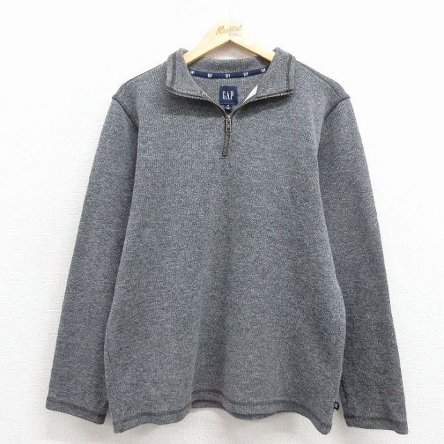 【50%OFF】ギャップ 長袖ハーフジップトップス 無地 グレー L | 古着