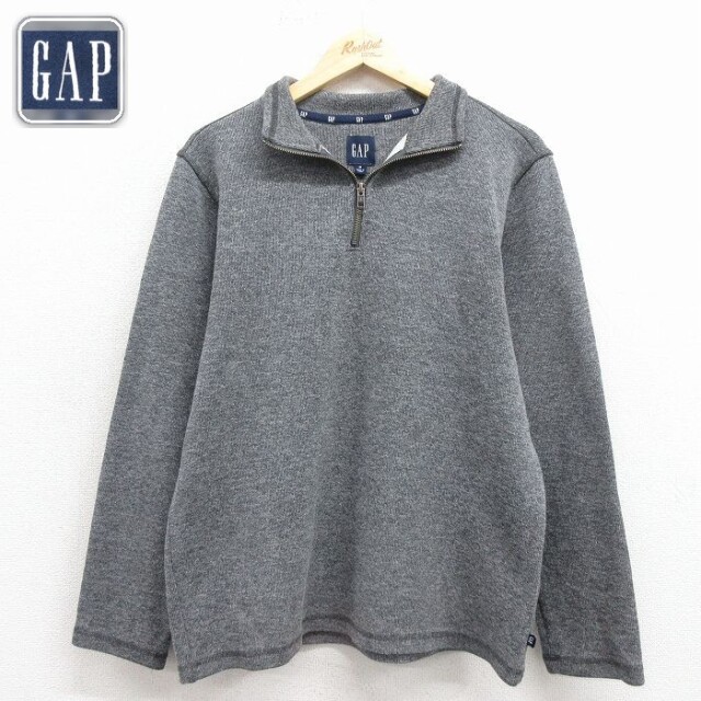 【50%OFF】ギャップ 長袖ハーフジップトップス 無地 グレー L | 古着