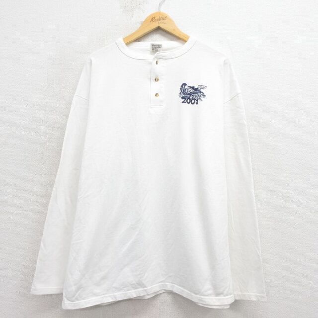 【20%OFF】XL★古着 長袖 ビンテージ Tシャツ メンズ 00年代 00s スタージス 大きいサイズ コットン ヘンリーネック 白 25nov18