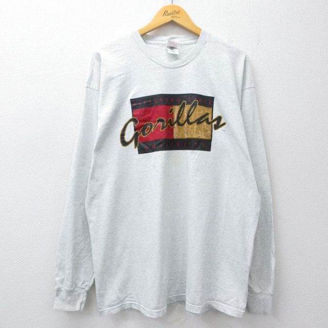【50%OFF】フルーツオブザルーム 90s 長袖Tシャツ Gorillas グレー XL | 古着