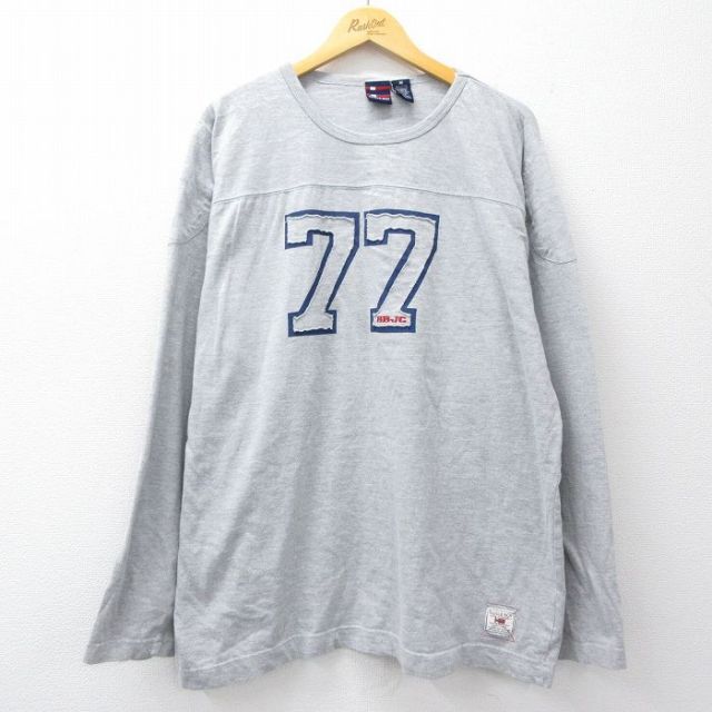 【20%OFF】XL★古着 ビューグルボーイ 長袖 フットボール Tシャツ メンズ 77 大きいサイズ クルーネック グレー 霜降り 25nov26