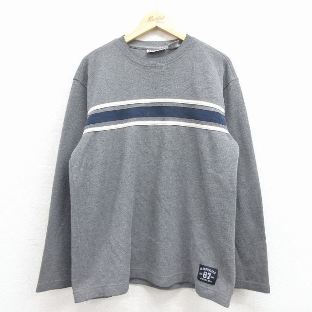 【20%OFF】XL★古着 エアロポステール 長袖 ビンテージ Tシャツ メンズ 00年代 00s クルーネック グレー 霜降り他 25dec08
