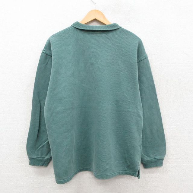 古着通販 XL☆古着 長袖 ビンテージ ハーフジップ Tシャツ メンズ 90