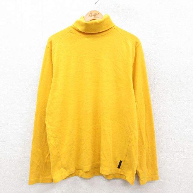 XL★古着 ラルフローレン 長袖 ブランド Tシャツ メンズ 90年代 90s 大きいサイズ コットン タートルネック ハイネック 黄 25dec18