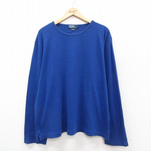 【20%OFF】ラルフローレン 90s 長袖Tシャツ ブルー XL | 古着
