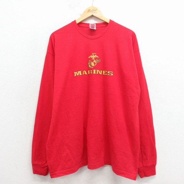 【20%OFF】00s 長袖Tシャツ ミリタリー レッド XL | 古着