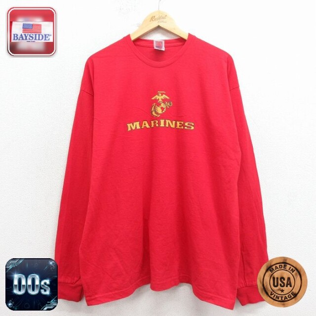 00s 長袖Tシャツ ミリタリー レッド XL | 古着
