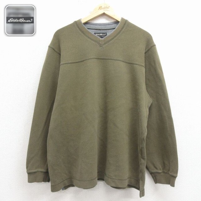 【50%OFF】エディーバウアー 長袖Tシャツ グリーン XL | 古着