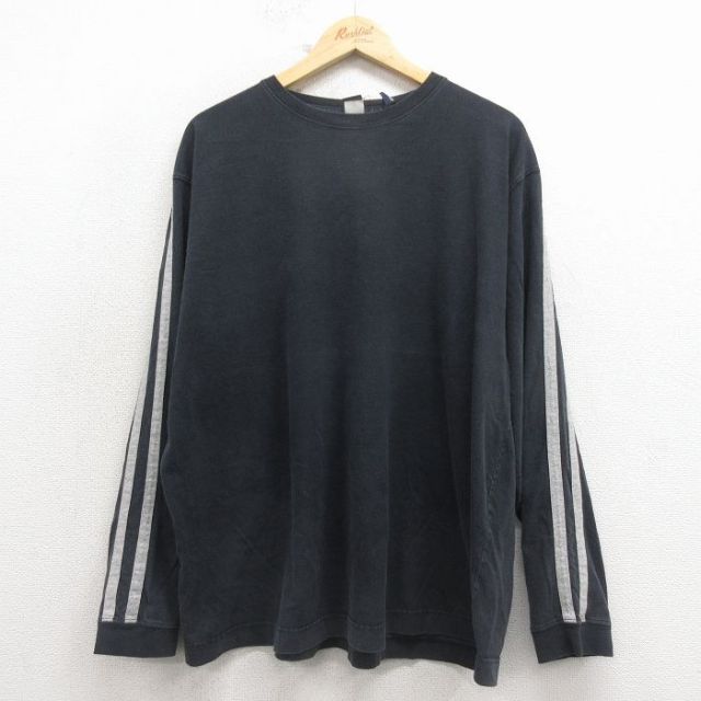 XL★古着 ギャップ GAP 長袖 Tシャツ メンズ 00年代年代 00s 無地 コットン クルーネック 黒 26jan22