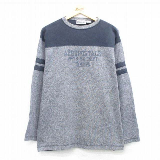 【20%OFF】エアロポステール 90s 長袖Tシャツ ビッグロゴ グレー XL | 古着