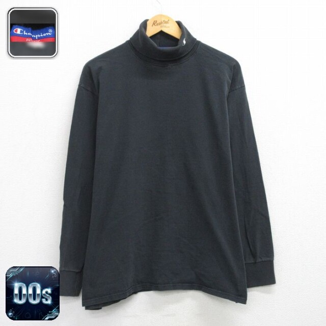 チャンピオン 00s 長袖Tシャツ ワンポイントロゴ ブラック XL | 古着