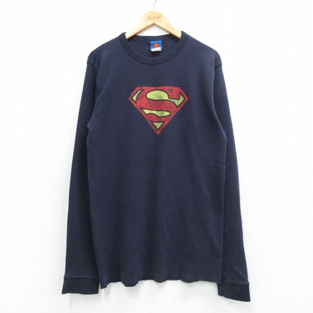 【20%OFF】スーパーマン 長袖サーマルTシャツ ネイビー XL | 古着