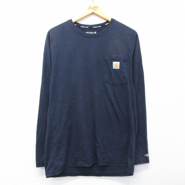 【20%OFF】カーハート 長袖Tシャツ 胸ポケット付き ネイビー S | 古着