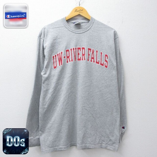 チャンピオン 00s 長袖Tシャツ UW RIVER FALLS グレー L | 古着