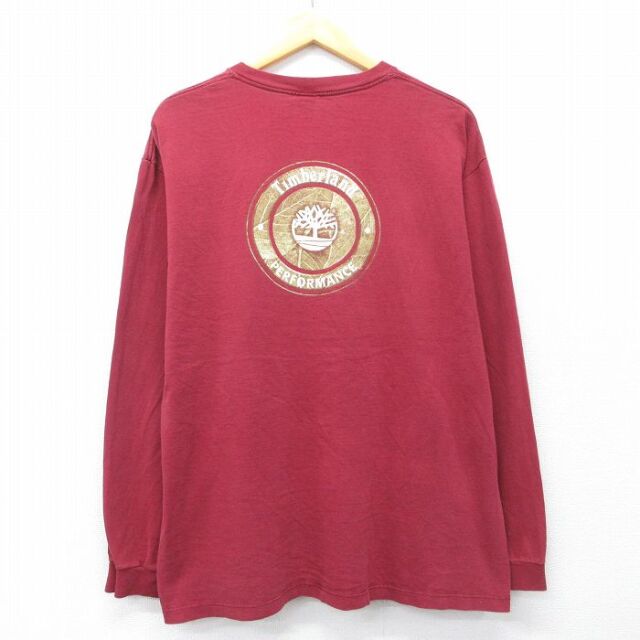 【20%OFF】ティンバーランド 90s 長袖Tシャツ ビッグロゴ バーガンディ XL | 古着