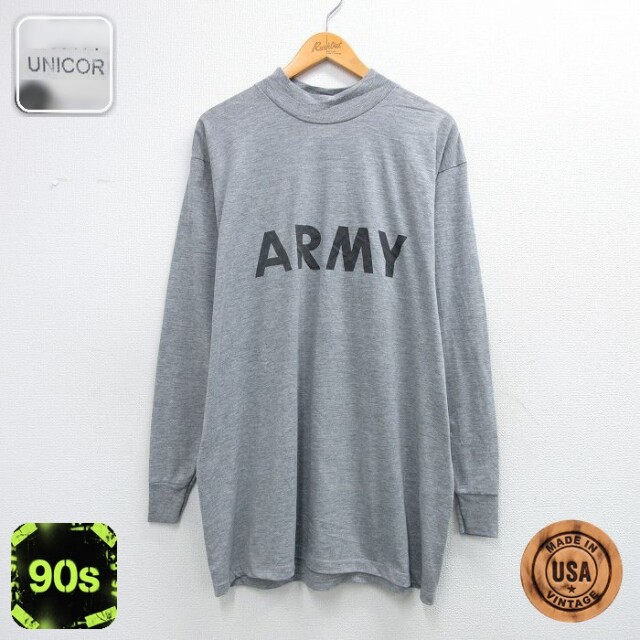 【50%OFF】90s 長袖Tシャツ ミリタリー グレー XL | 古着