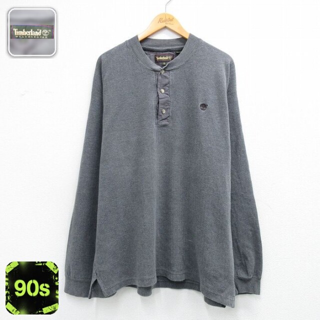 【50%OFF】ティンバーランド 90s 長袖Tシャツ ワンポイントロゴ グレー XL | 古着