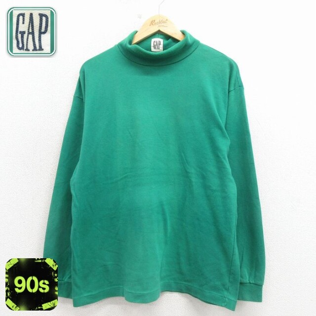 【20%OFF】ギャップ 90s 長袖Tシャツ タートルネック グリーン L | 古着