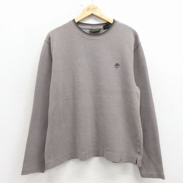 ティンバーランド 00s 長袖Tシャツ ワンポイントロゴ グレー メンズL相当 | 古着