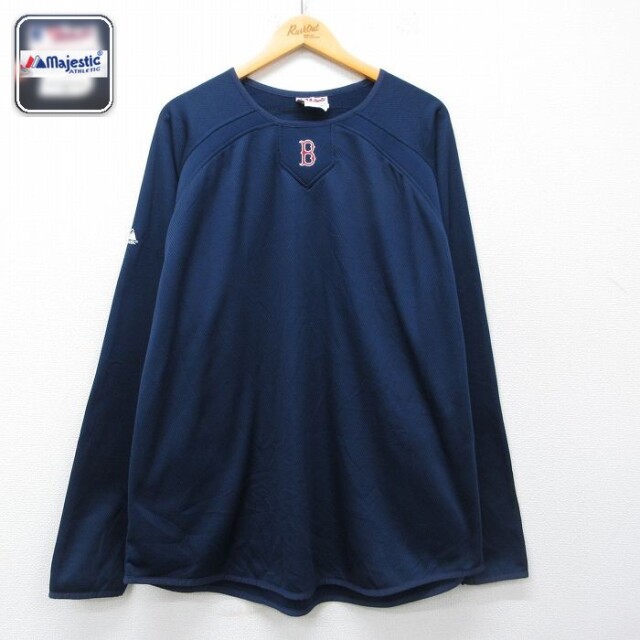 【20%OFF】マジェスティック ラグラン長袖Tシャツ MLB アトランタブレーブス ネイビー メンズXL相当 | 古着
