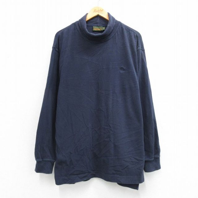 ティンバーランド 00s 長袖Tシャツ ワンポイントロゴ ネイビー メンズXL相当 | 古着