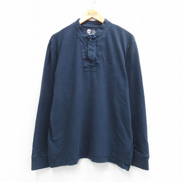 ティンバーランド 長袖Tシャツ ワンポイントロゴ ネイビー メンズXL相当 | 古着