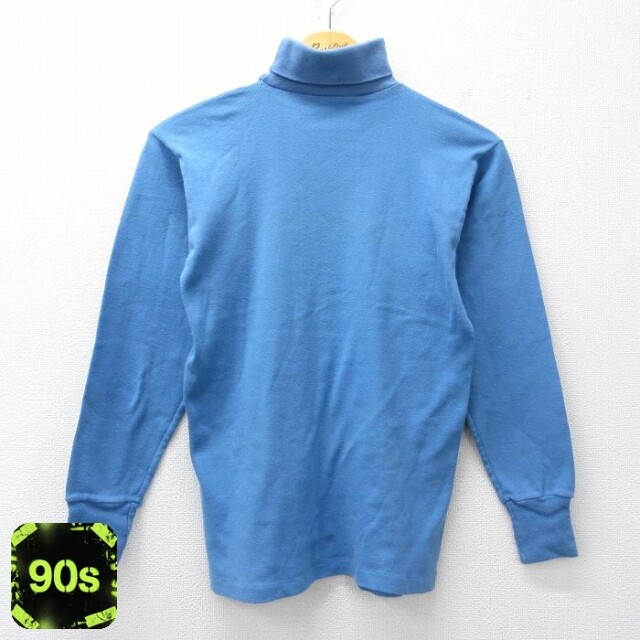 90s 長袖Tシャツ タートルネック ネイビー メンズS相当 | 古着