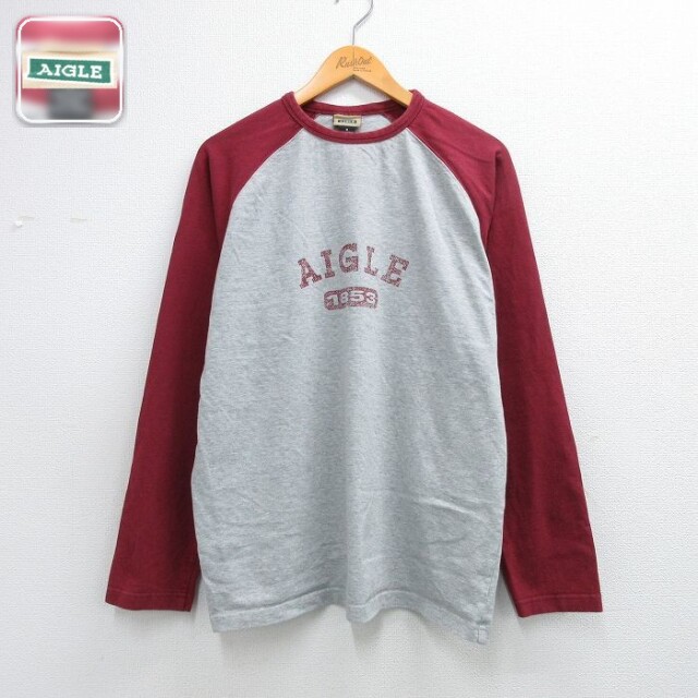 AIGLE 長袖Tシャツ ラグラン グレー メンズXL相当 | 古着