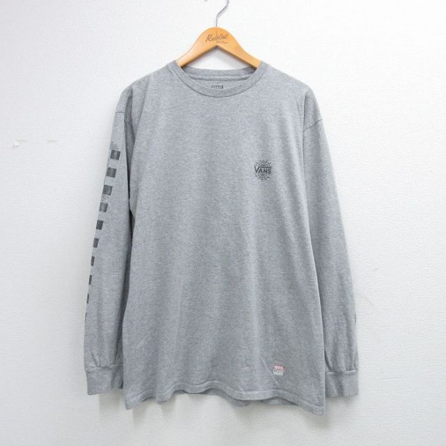 バンズ 長袖Tシャツ ワンポイントロゴ グレー メンズXL相当 | 古着