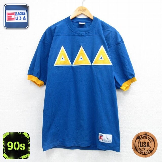 【20%OFF】デルタ 90s 半袖フットボールTシャツ ブルー メンズL相当 | 古着