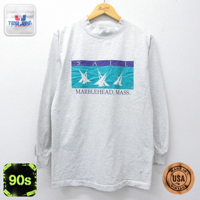 【20%OFF】90s 長袖Tシャツ SAIL グレー霜降り メンズM相当 | 古着