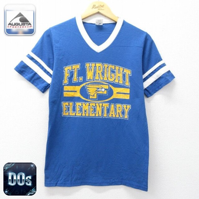 【20%OFF】00s 半袖Tシャツ Vネック ブルー メンズS相当 | 古着