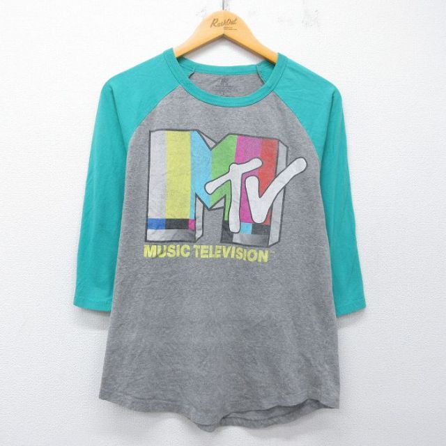 7分袖Tシャツ MTVラグラン グレー メンズL相当 | 古着