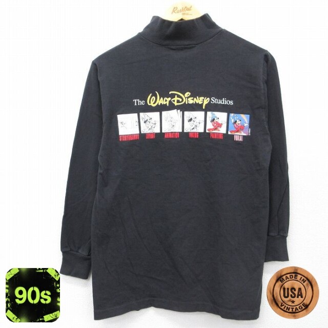 ディズニー 90s 長袖Tシャツ ファンタジア ブラック メンズM相当 | 古着