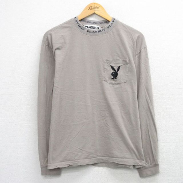 プレイボーイ 長袖Tシャツ ワンポイント ベージュ XL | 古着