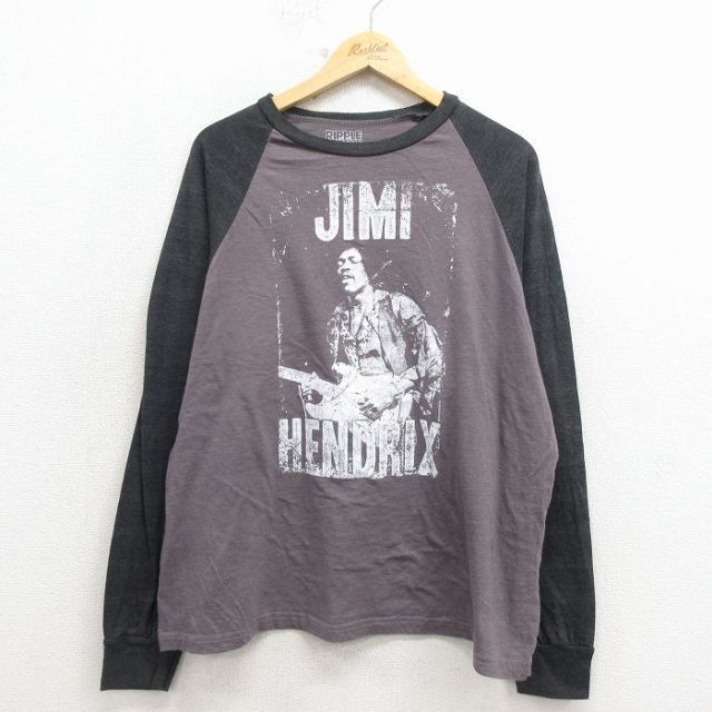 リップルジャンクション 長袖Tシャツ ジミヘンドリックス グレー メンズL相当 | 古着