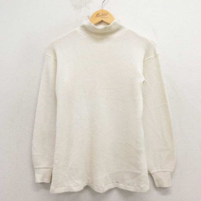00s ハイネックサーマルTシャツ ミリタリー 生成り メンズL相当 | 古着