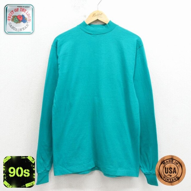【20%OFF】フルーツオブザルーム 90s 長袖Tシャツ グリーン メンズM相当 | 古着