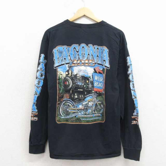 長袖Tシャツ 汽車 ブラック メンズL相当 | 古着