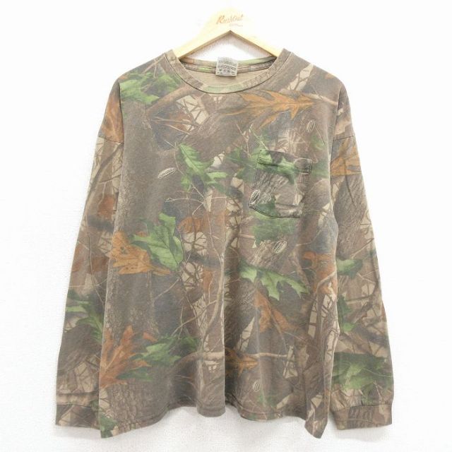 ラングラー 00s 長袖Tシャツ リアルツリー こげ茶 メンズXL相当 | 古着