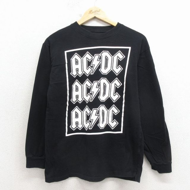 AC/DC 長袖ロックバンドTシャツ ブラック メンズM相当 | 古着