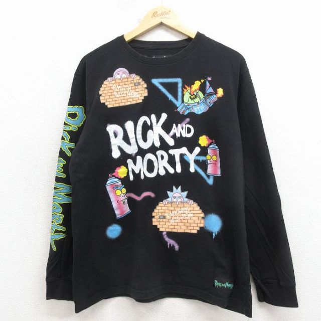 長袖Tシャツ リックアンドモーティ ブラック メンズXL相当 | 古着