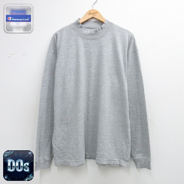 チャンピオン 00s 長袖Tシャツ モックネック グレー メンズXL相当 | 古着