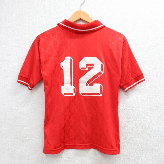 90s 半袖サッカーシャツ BRIDGEWATER レッド S キッズ | 古着