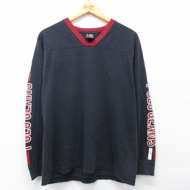 ラルフローレン 長袖Tシャツ フットボール ブラック XL | 古着