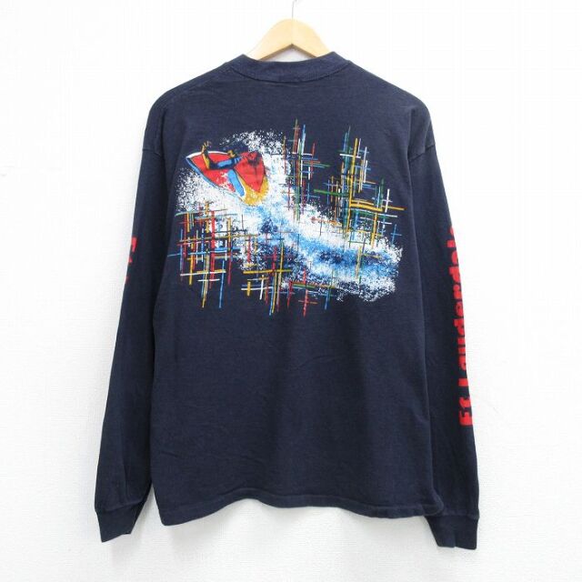 70s 長袖Tシャツ サーフィン ネイビー メンズXL相当 | 古着